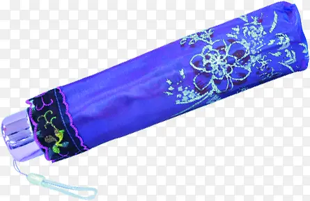 蓝色花朵花纹遮阳伞