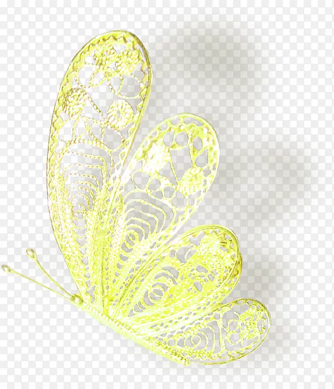 黄色镂空蝴蝶装饰图案