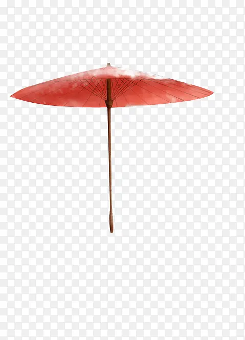 撑开红伞花纹纸伞