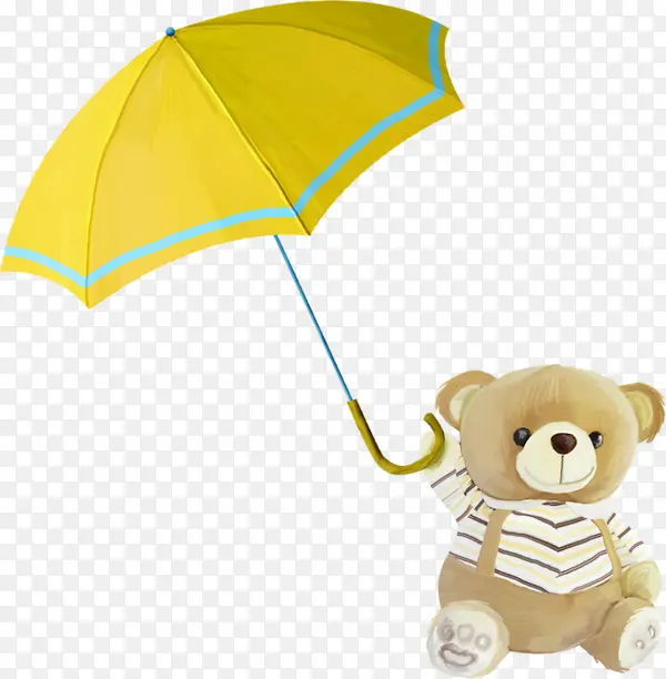 拿伞的小熊玩偶