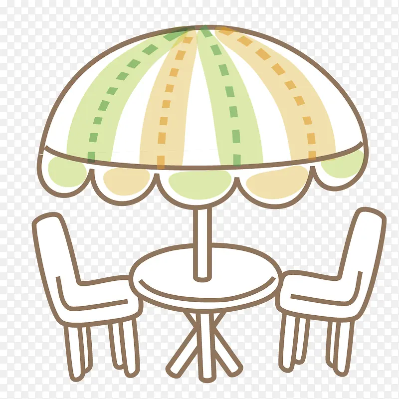 雨伞和小桌椅