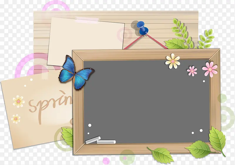 创意蝴蝶边框黑板