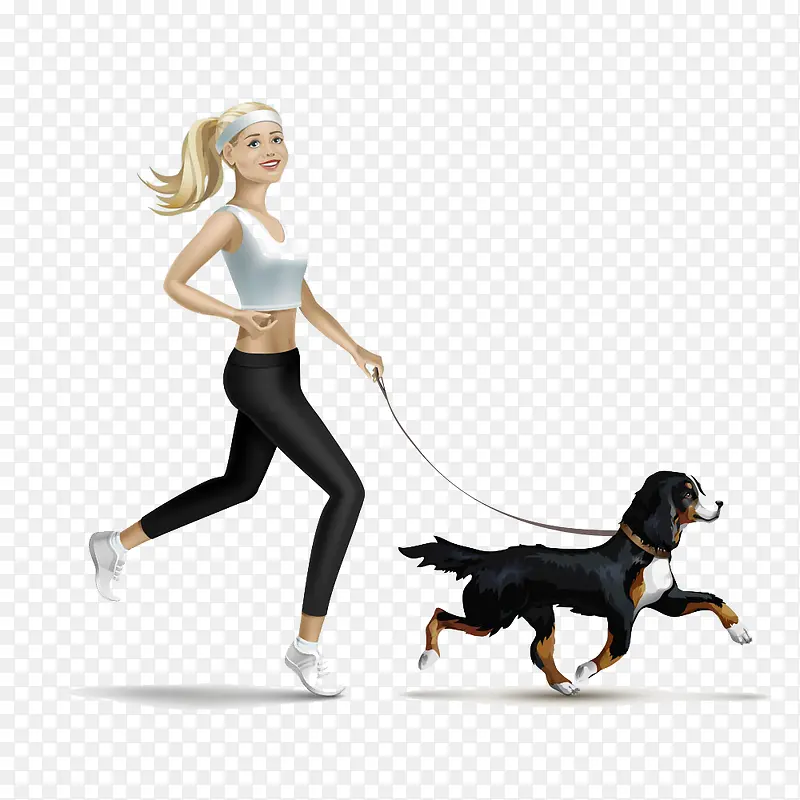 健康运动遛狗