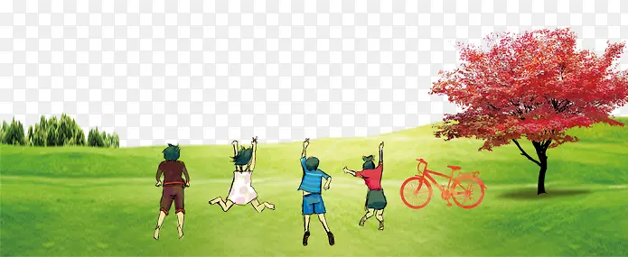 草地孩童