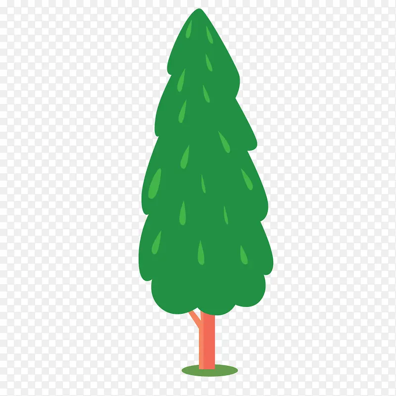 一颗绿色的卡通树木