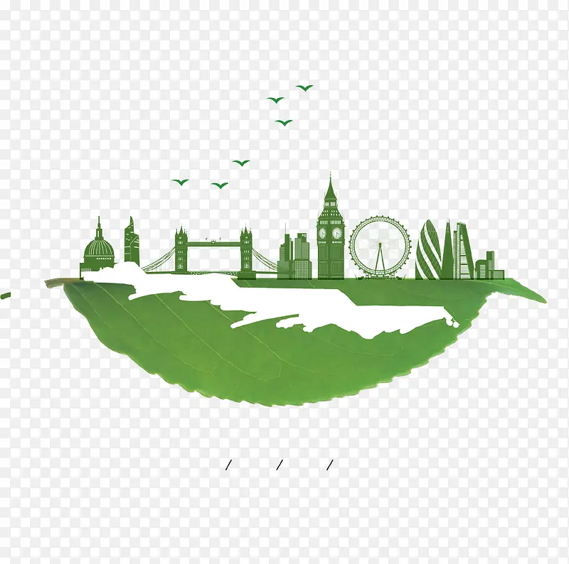 绿色创意生态地球环保插画
