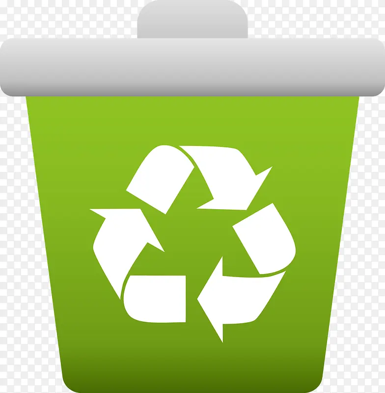 绿色循环垃圾桶素材图