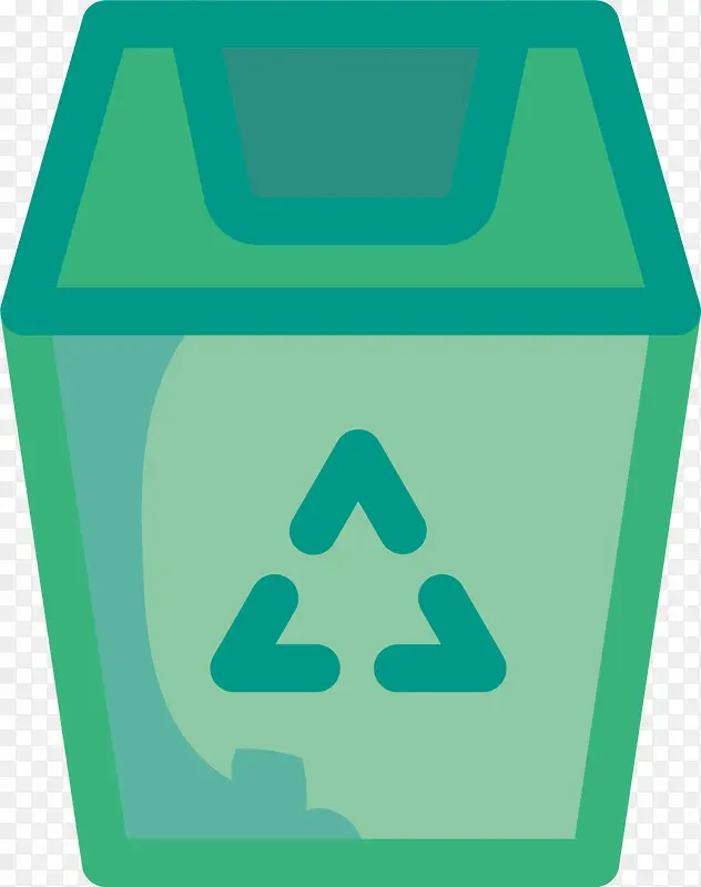绿色卡通回收垃圾桶