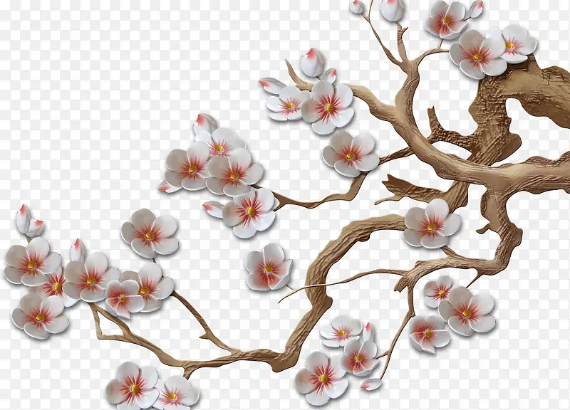 咖啡色中国风花枝植物