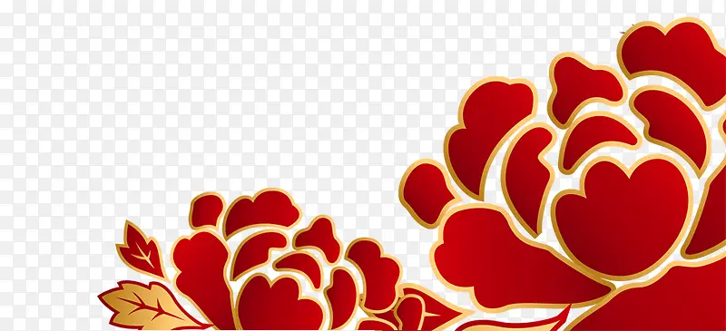 2018年狗年春节喜庆红色装饰花朵