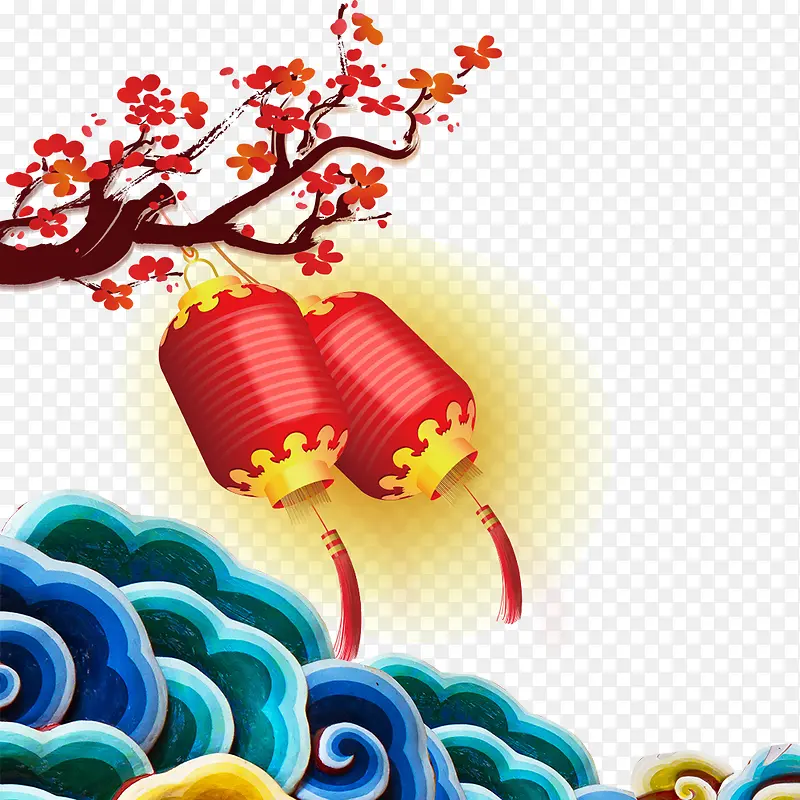 春节海报装饰灯笼