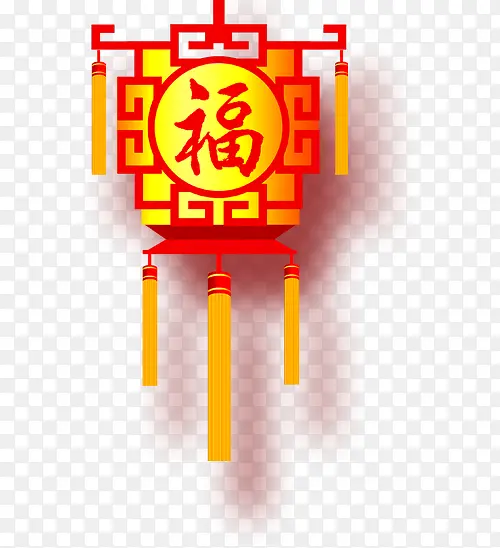 春节红色福字灯笼