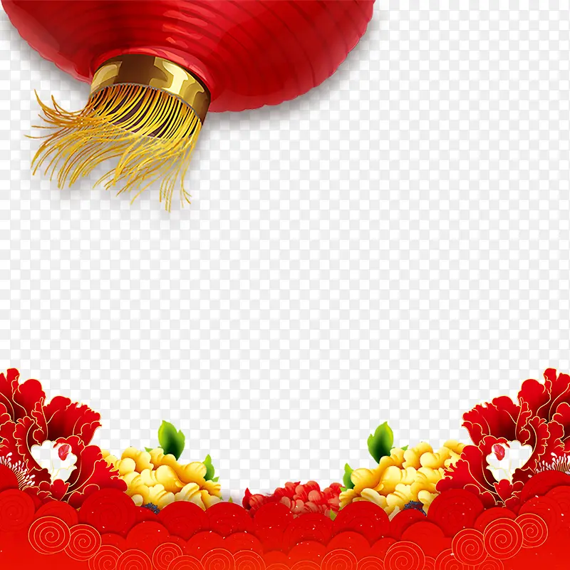 红色传统节日装饰海报边框