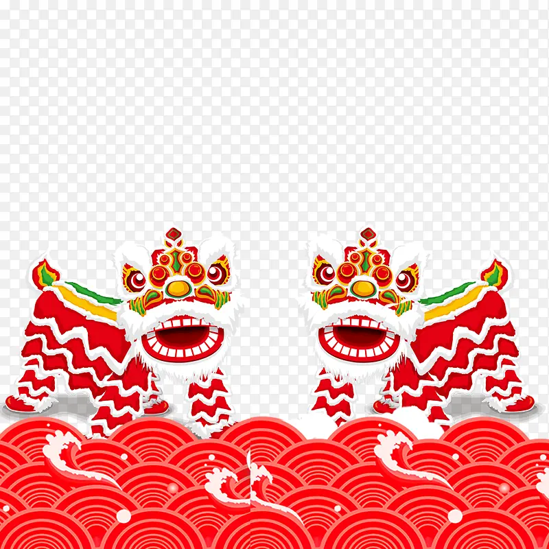 春节海报装饰舞狮