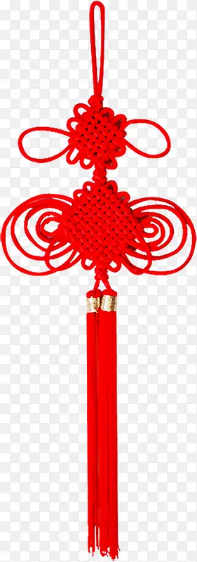 手绘红色中式编织中国结装饰