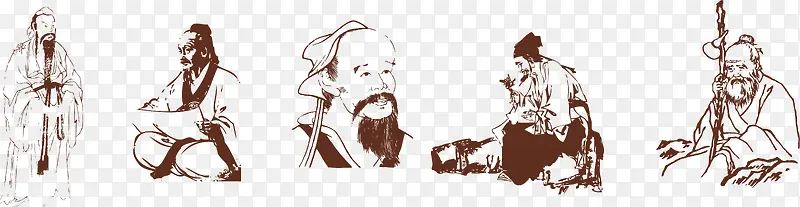 红色中国古代人物图像