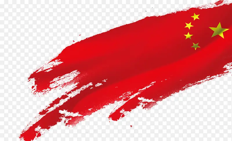 红色五角星手绘中国
