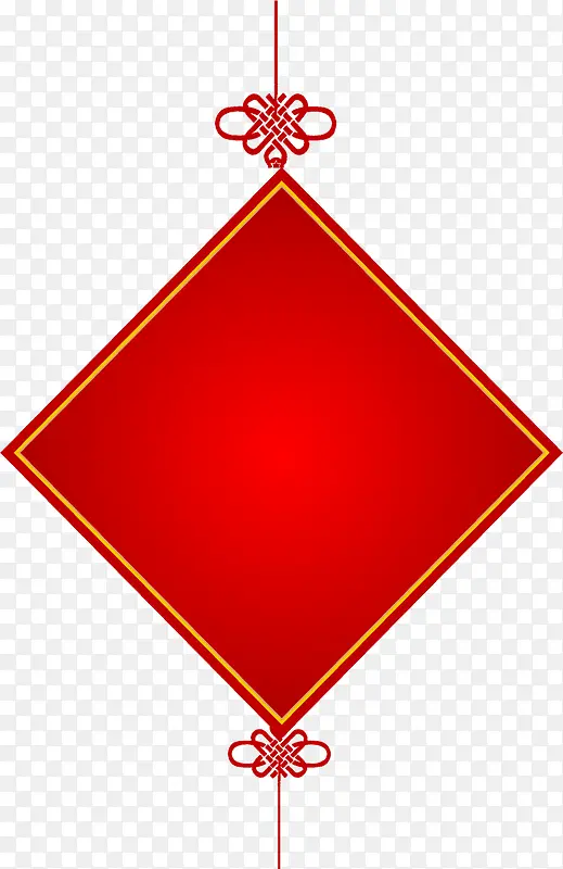 手绘红色福字中国结