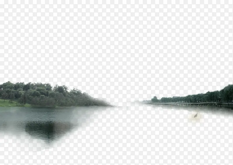 宁静湖面烟雨朦胧的自然风景PNG图片素材下载_图片编号qarazaal-免抠素材网