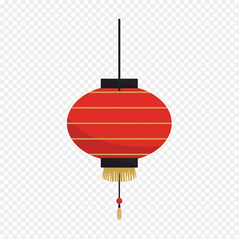 手绘红色悬挂灯笼