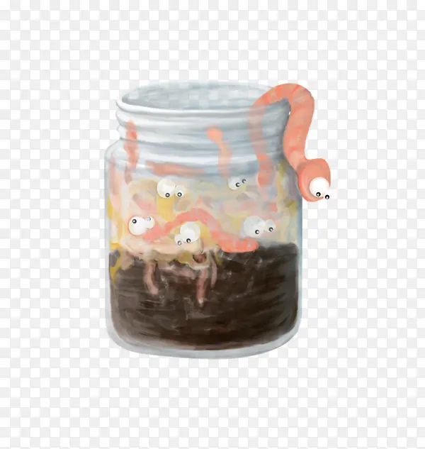水彩蚯蚓