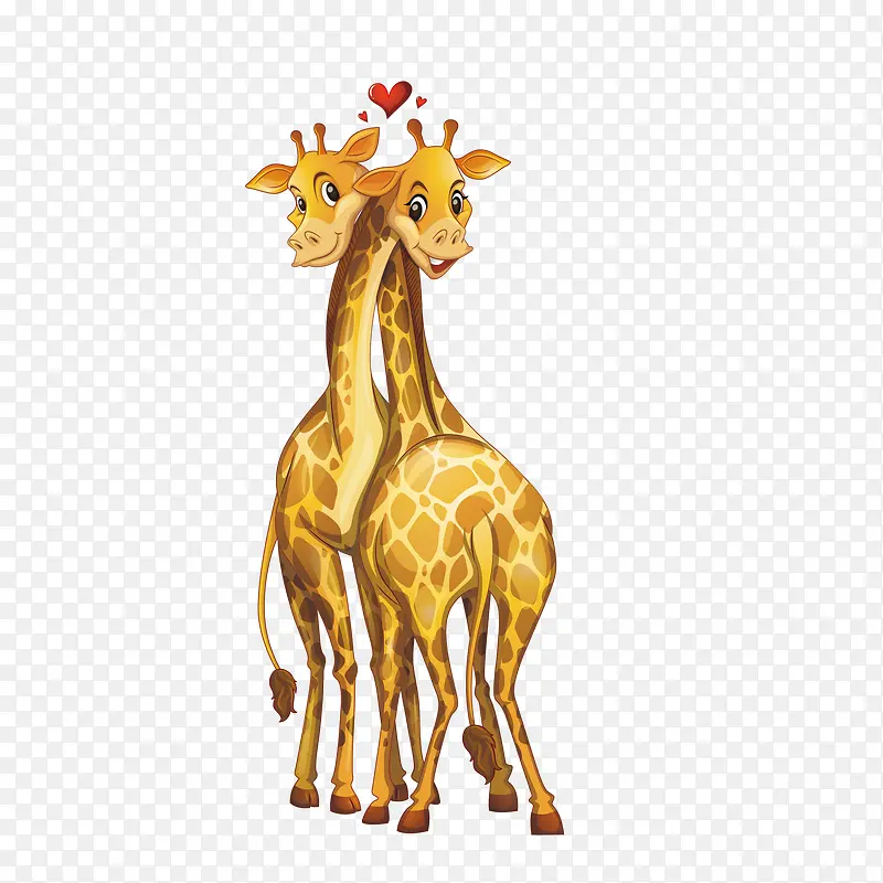 矢量爱情甜蜜长颈鹿