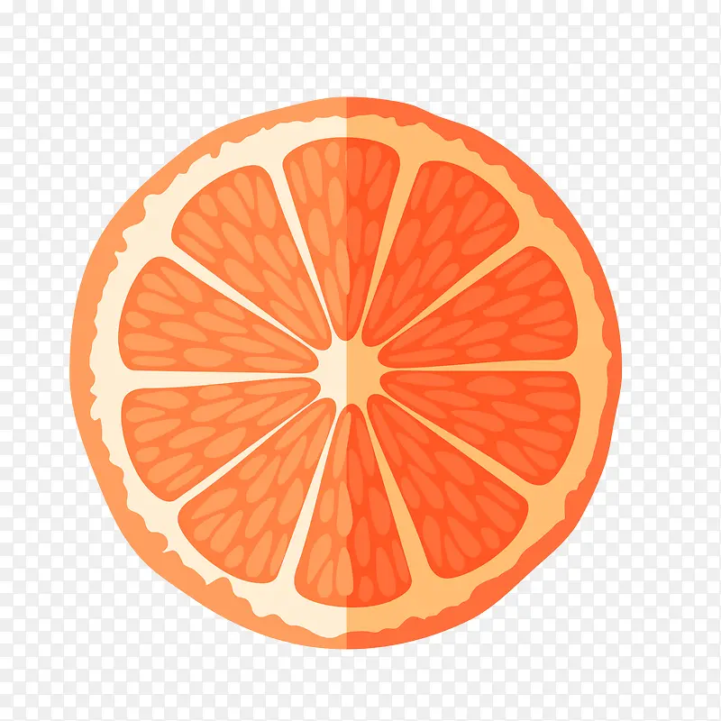 矢量卡通手绘橙色柚子免抠图PNG