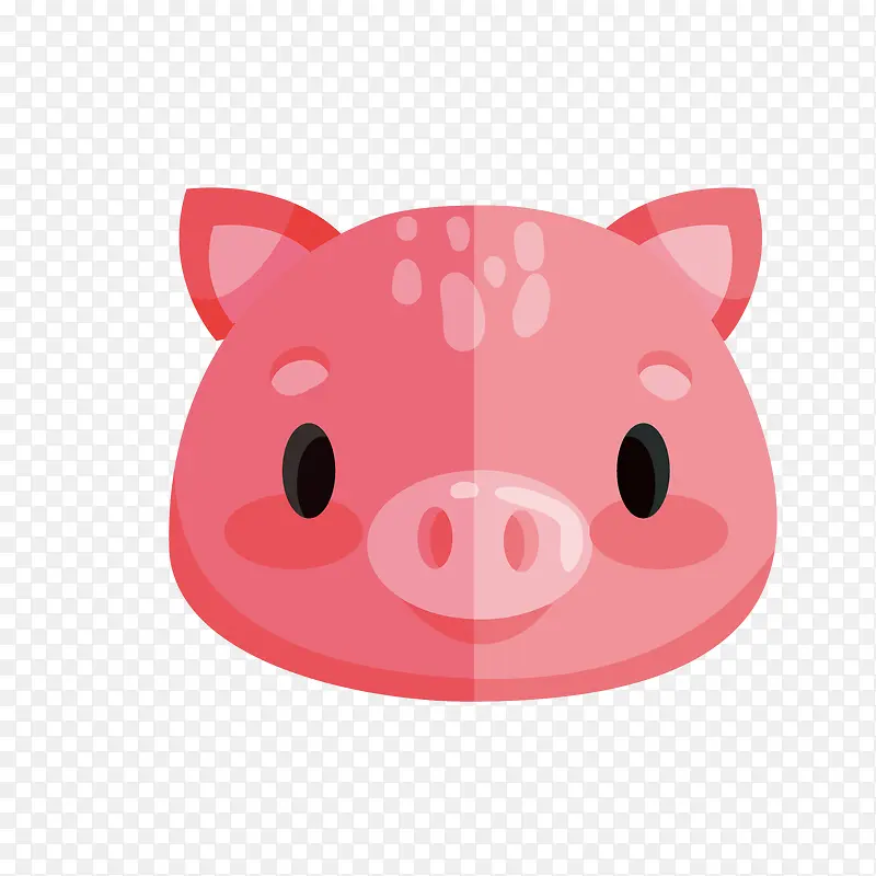 矢量卡通手绘可爱粉色猪猪免抠图