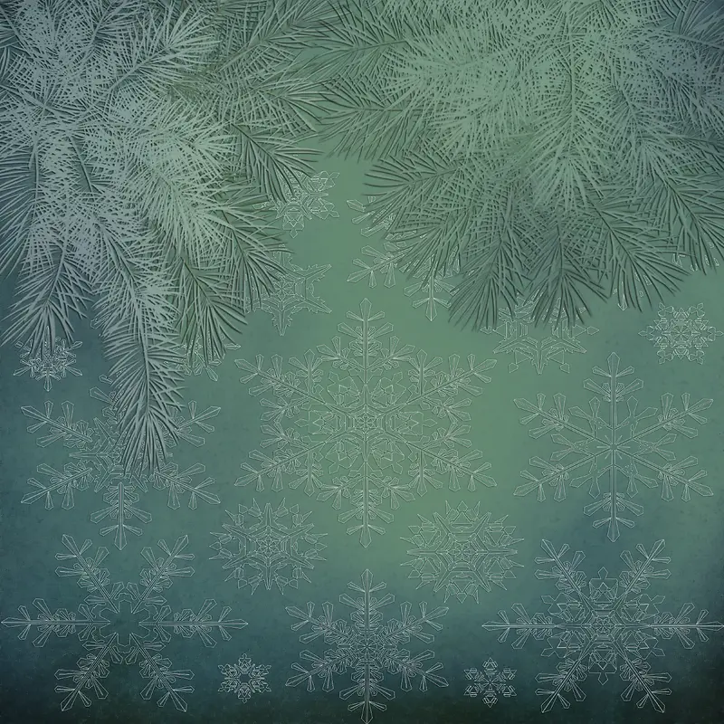 雪花绿色背景