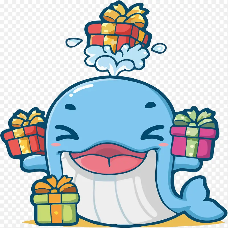 蓝色海豚与礼物