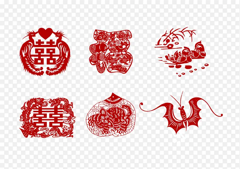 中国传统吉祥剪纸图案矢量素材
