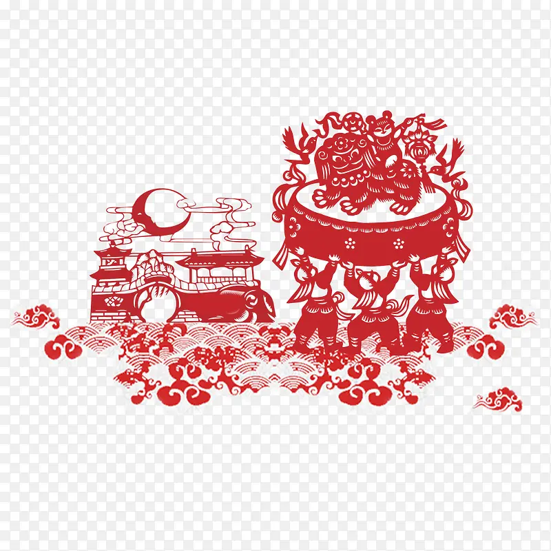 红色剪纸