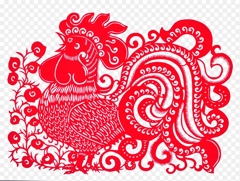 公鸡剪纸