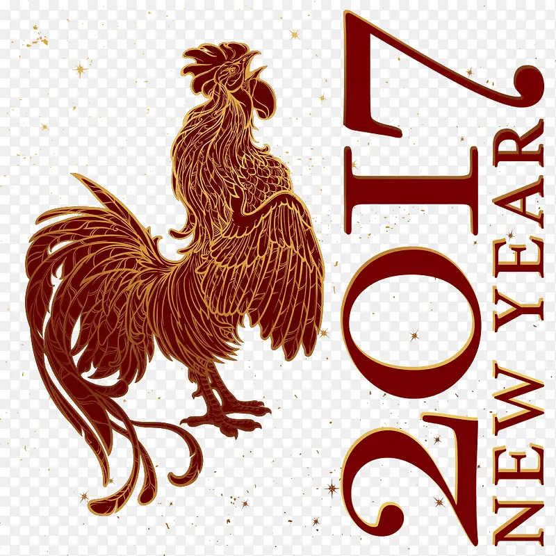 矢量卡通2017鸡年