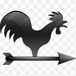 黑色公鸡箭头PNG图标