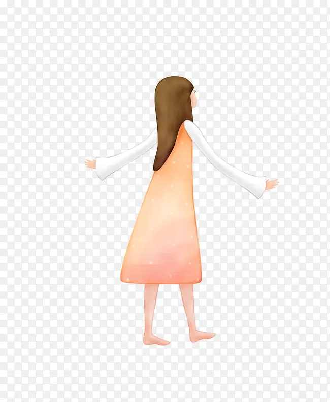 手绘女孩背景