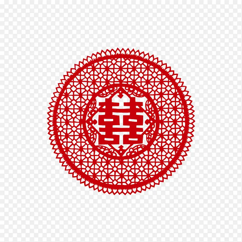 囍字圆形花纹PNG图片素材下载_图片编号qkprdkel-免抠素材网