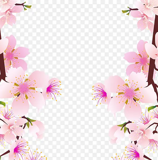 小清新粉色花朵装饰图案