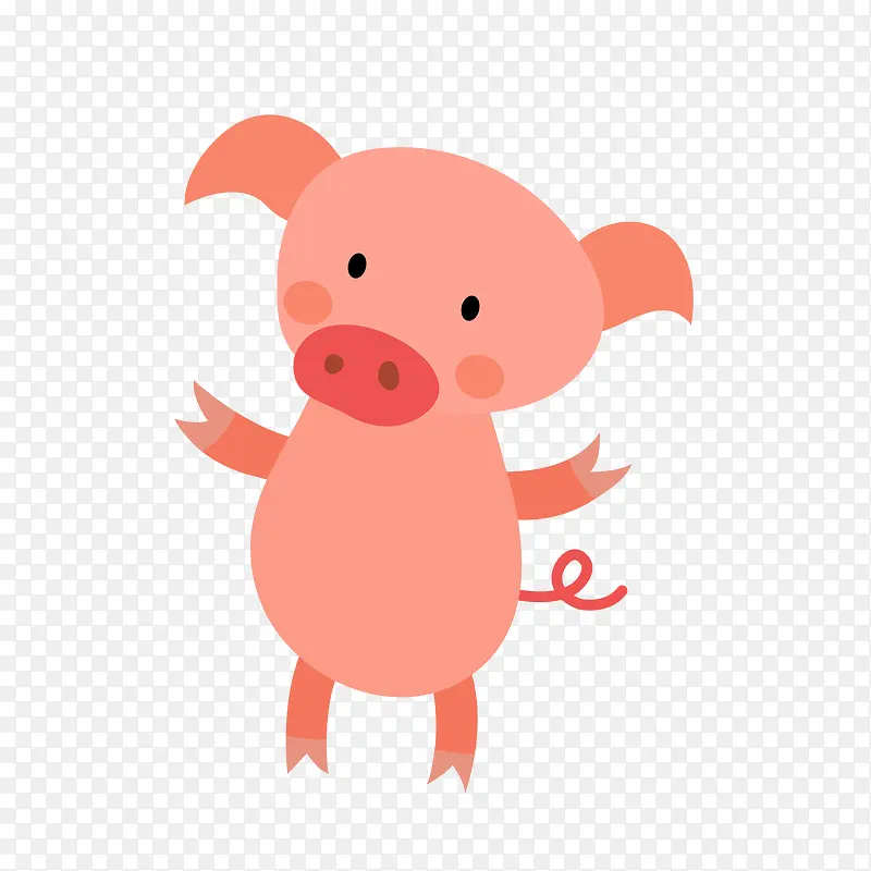 卡通粉色的小猪PNG
