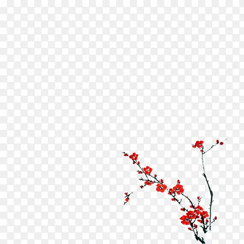 红色的梅花树