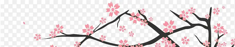 粉色卡通手绘梅花树枝