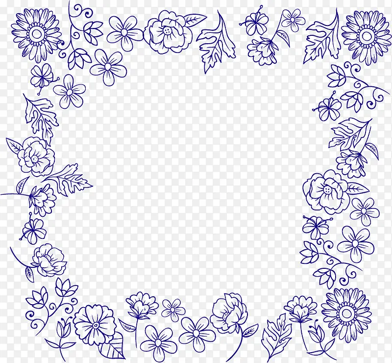 矢量花卉装饰边框