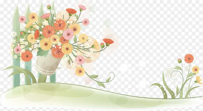 手绘花卉边框
