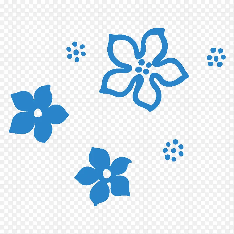 蓝色花卉背景图案