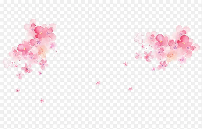 粉色水彩花卉