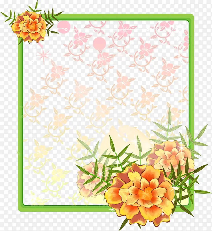 矢量花朵边框