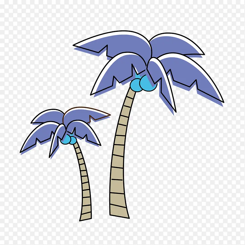 椰子树，卡通椰子树，淘宝素材，