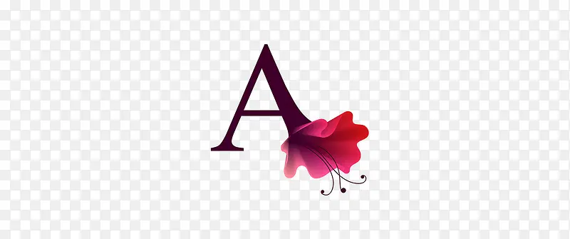 玫瑰主题字母A图片