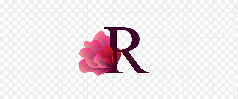 玫瑰主题字母R图片