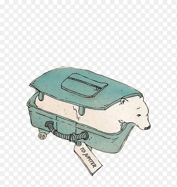 行李箱中的北极熊